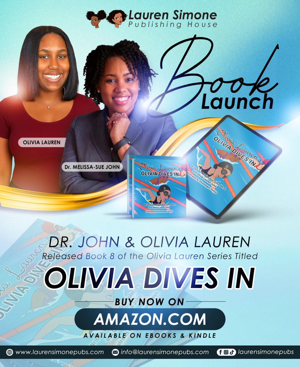 Book: Olivia Dives In | Olivia Lauren Book Series | Children's Books by Black Authors |  | Lauren Simone Publishing (Copy)