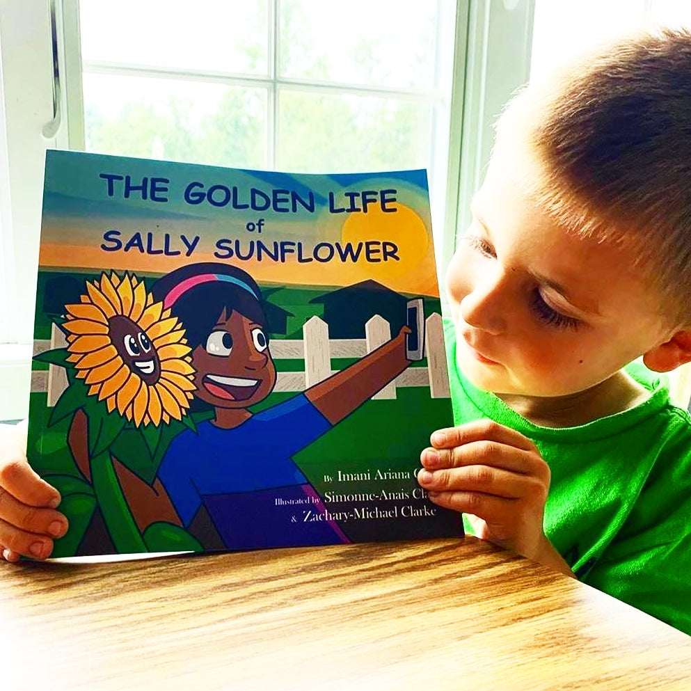 Book: The Golden Life of Sally Sunflower | Imani Ariana Grant |  Children's Books by Black Authors | Lauren Simone Publishing